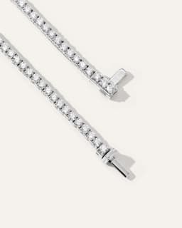 14K白金培育鑽石網球項鏈 6.2卡 16in