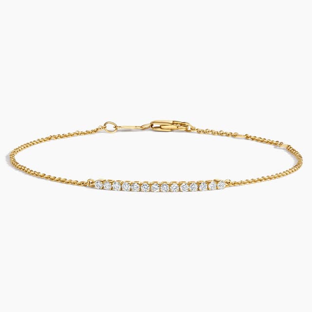 Libra Diamond|14K 黃金培育鑽石網球手鏈 0.24 克拉