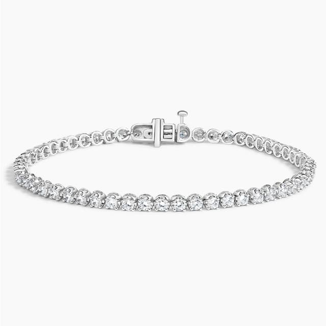 Libra Diamond|18K 白金 爪鑲 培育鑽石 網球手鏈 2 克拉
