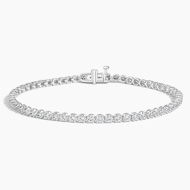 Libra Diamond|18K 白金爪鑲培育鑽石網球手鏈 2 克拉
