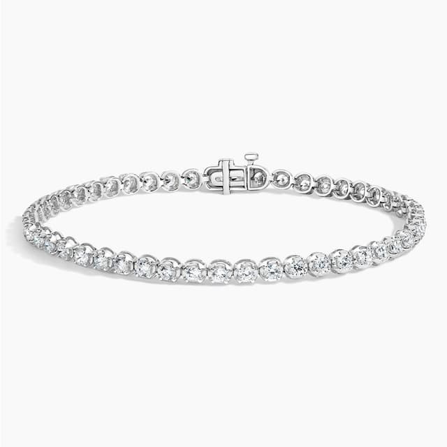 Libra Diamond|18K 白金爪鑲培育鑽石網球手鏈 3 克拉