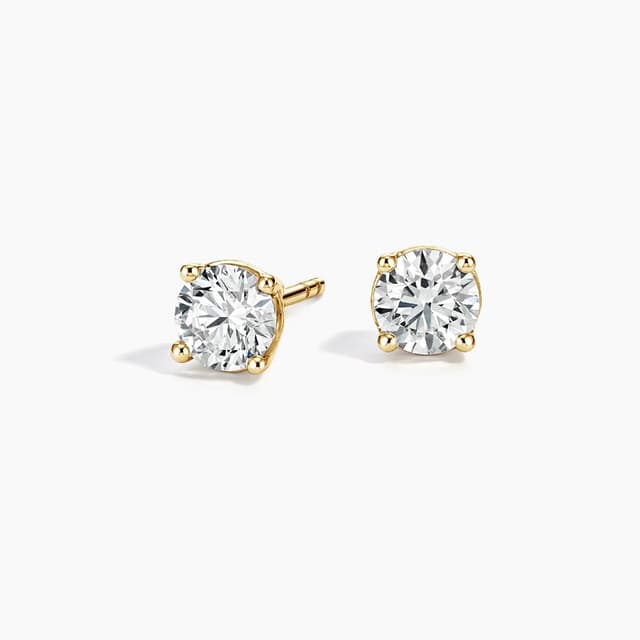 Libra Diamond|18K 黃金四爪鑲嵌培育鑽石耳環 1 克拉