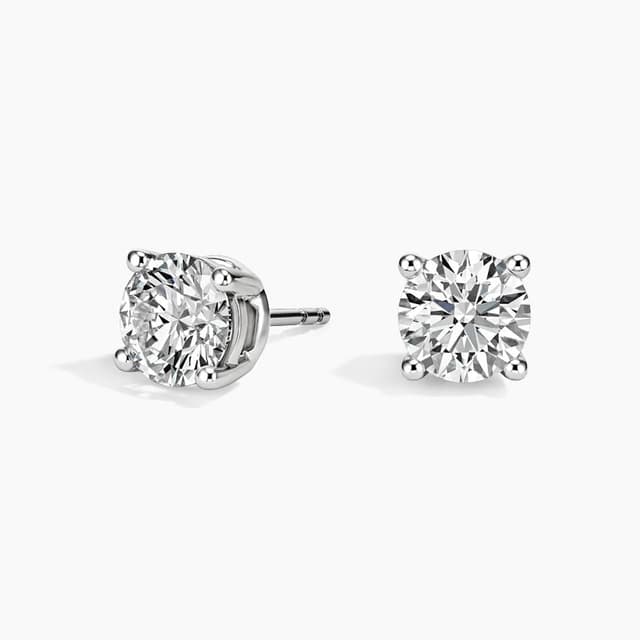 Libra Diamond|18K 白金四爪鑲嵌培育鑽石耳環 2 克拉