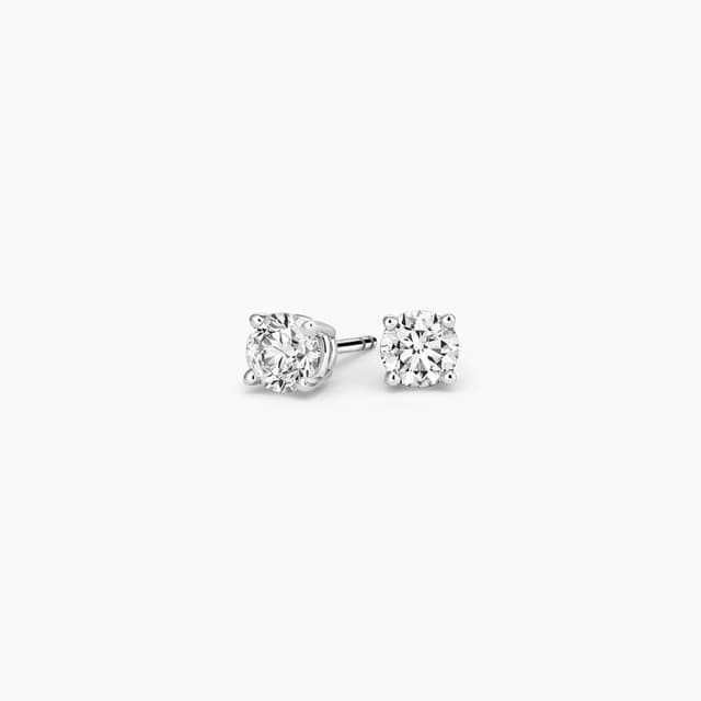 Libra Diamond|18K 白金四爪鑲培育鑽石耳環 0.25 克拉