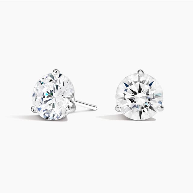 Libra Diamond|鉑金三爪鑲培育鑽石耳釘 2.95 克拉