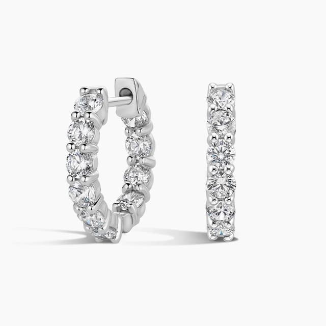 Libra Diamond|14K 白金共爪鑲培育鑽石耳環 1.52 克拉