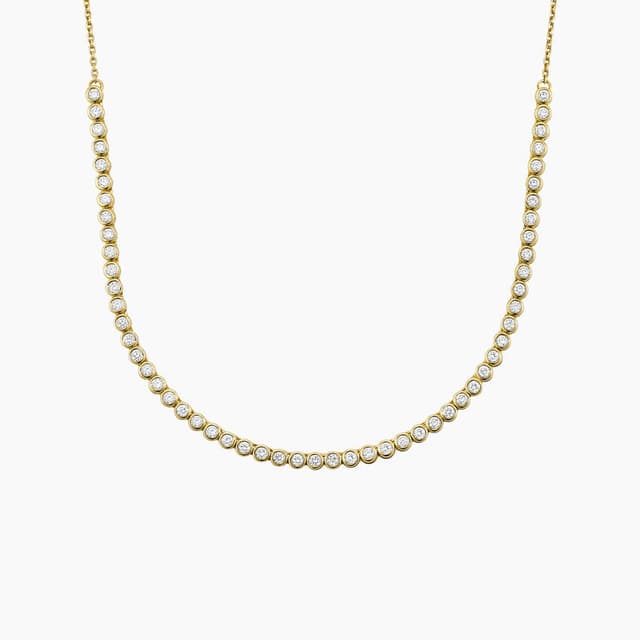Libra Diamond|14K 黃金包鑲培育鑽石網球鏈 0.68 克拉