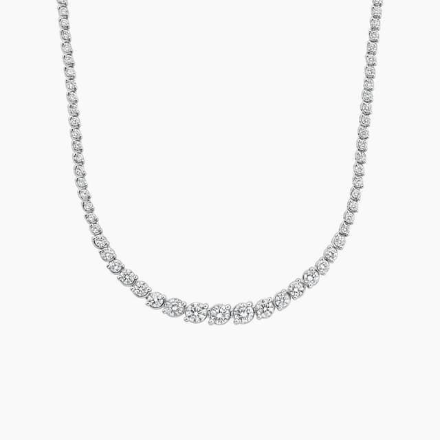 Libra Diamond|18K 白金培育鑽石網球項鏈 4.95 克拉