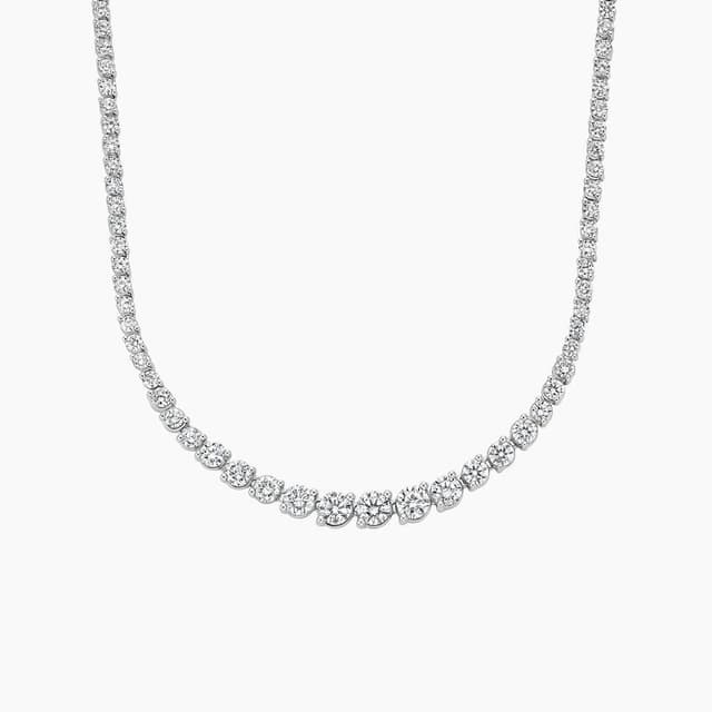 Libra Diamond|18K 白金培育鑽石網球項鏈 5.45 克拉