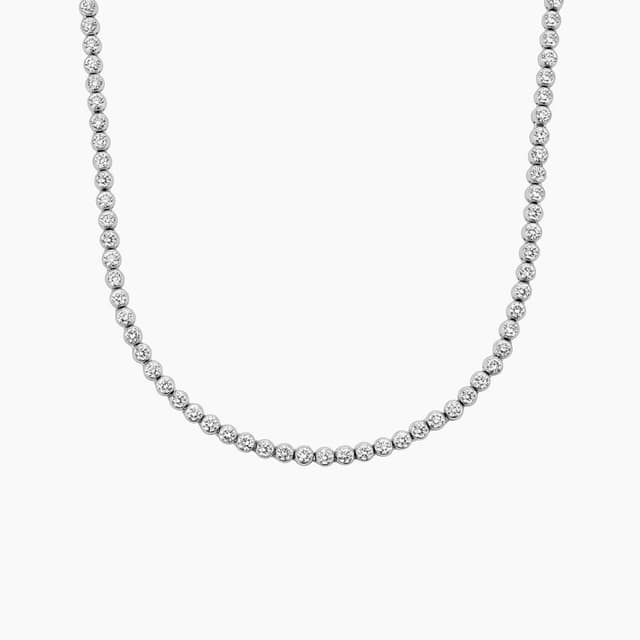 Libra Diamond|18K 白金包鑲培育鑽石網球項鏈 4.82 克拉