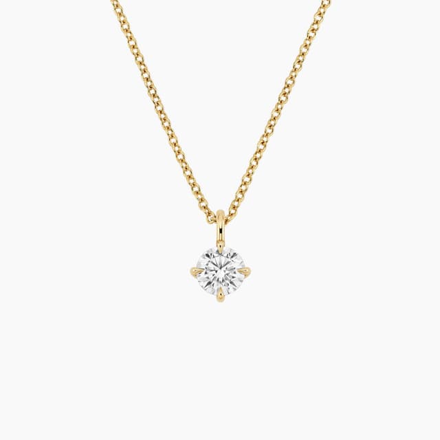 Libra Diamond|18K 黃金爪鑲圓形培育鑽石吊墜 0.5 克拉