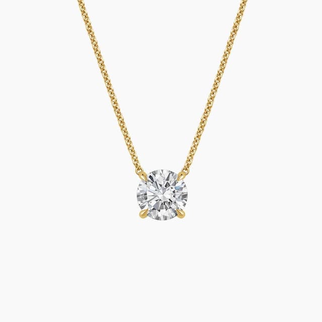 Libra Diamond|18K 黃金爪鑲培育鑽石吊墜 1.5 克拉