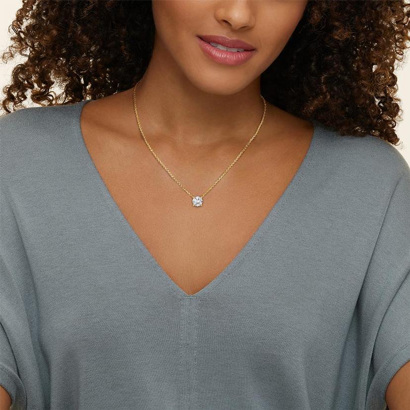完美單鑽培育鑽石吊墜(1.5克拉總重)18K黃金