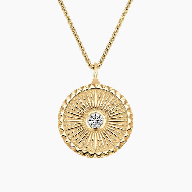 Libra Diamond|14K 黃金包鑲培育鑽石吊墜 0.25 克拉