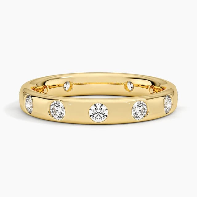 Libra Diamond|14K 黃金 Flush Set 永恆培育鑽石戒指 0.55 克拉