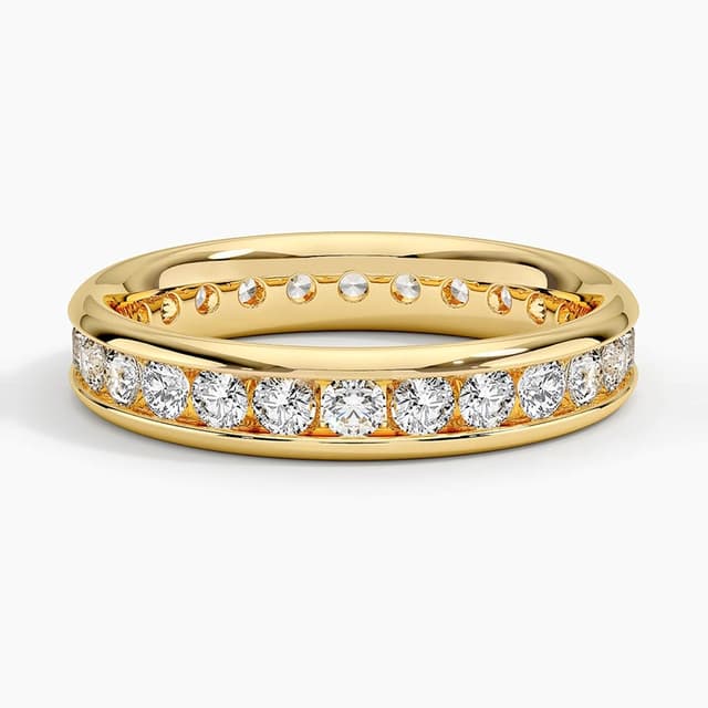Libra Diamond|14K 黃金渠鑲圓形培育鑽石永恆戒指 0.79 克拉